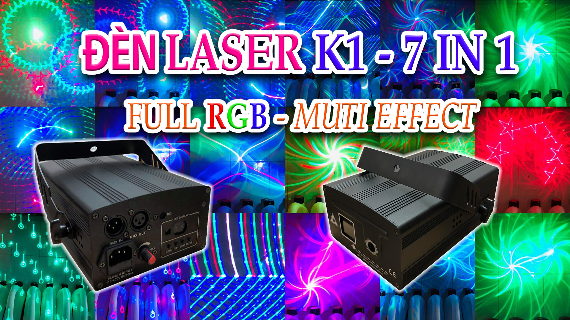 Đèn Laser K1 RGB 7 in 1 